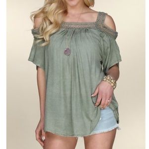 Ananda's Collection Sage Semisheer LaceTrim Cutout